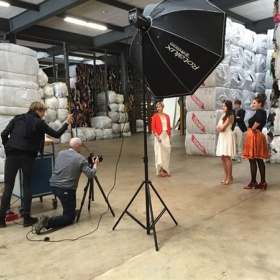 Fotostudio im Recyclinglager